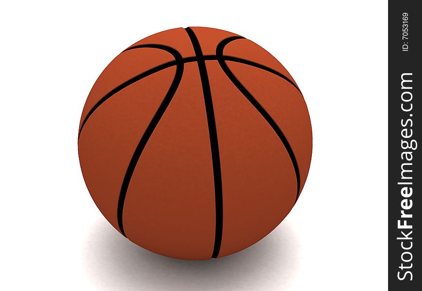 Three dimensional view of basket ball. Three dimensional view of basket ball