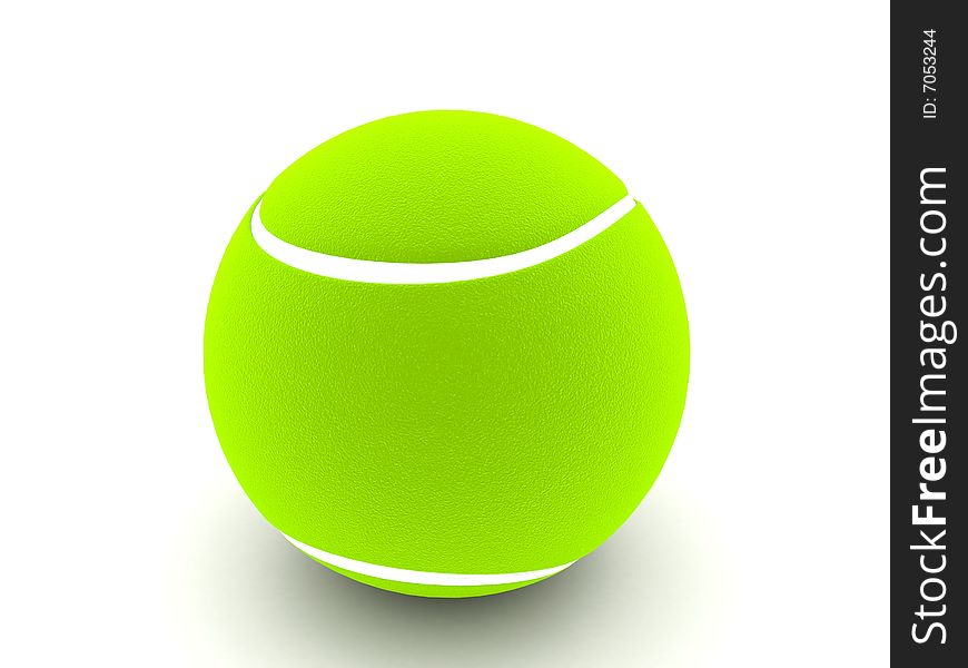Three dimensional view of tennis ball. Three dimensional view of tennis ball