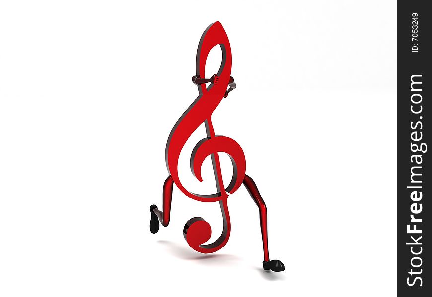 Isolated three dimensional one treble clef