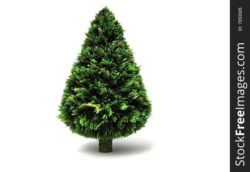 Isolated three dimensional christmas tree