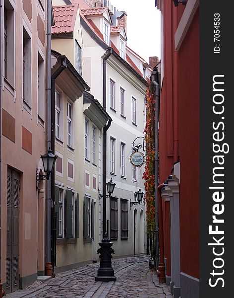 Pink street in ceter of Riga, Latvia. Pink street in ceter of Riga, Latvia