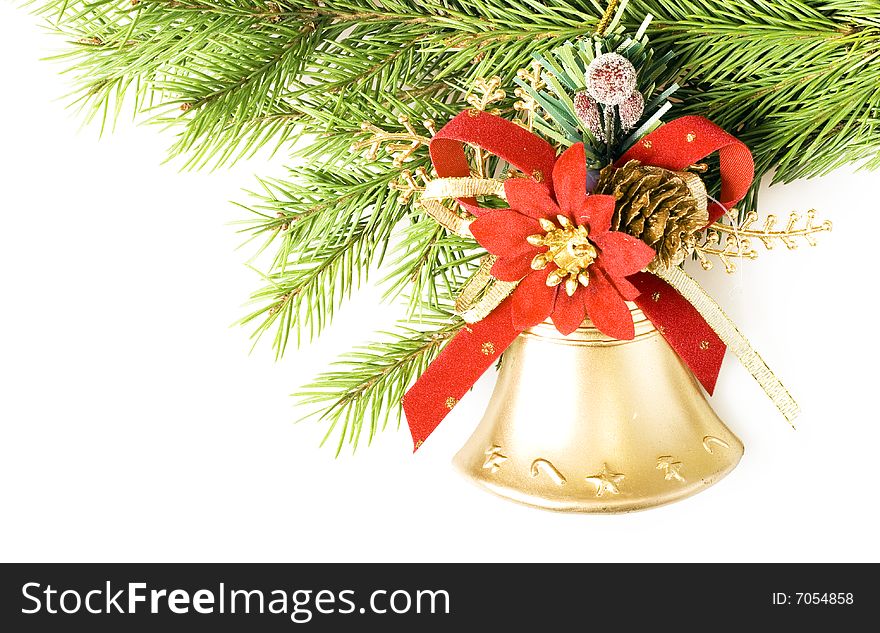 Christmas bell isolated on white