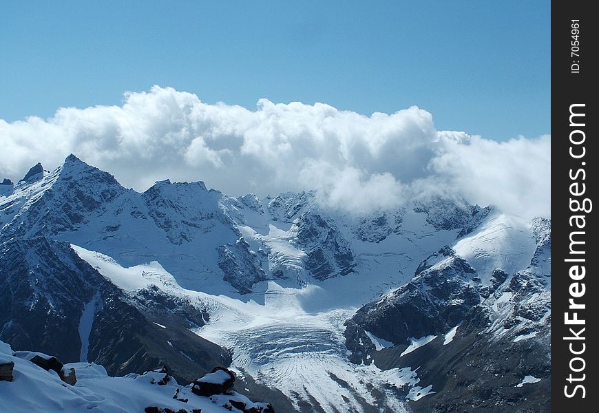 View from the Elbrus, the Caucasus. View from the Elbrus, the Caucasus