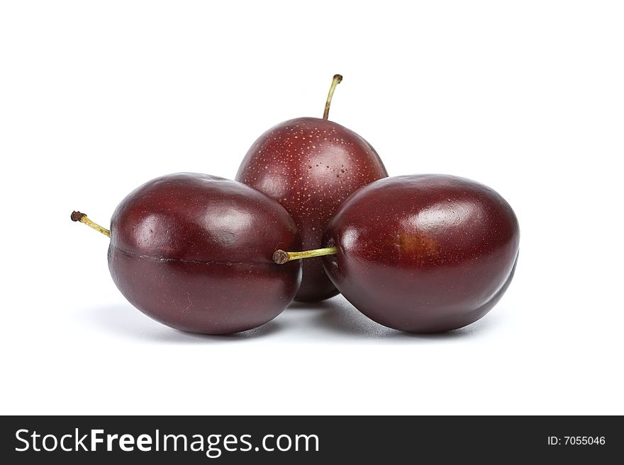 Plum Isolated On The White