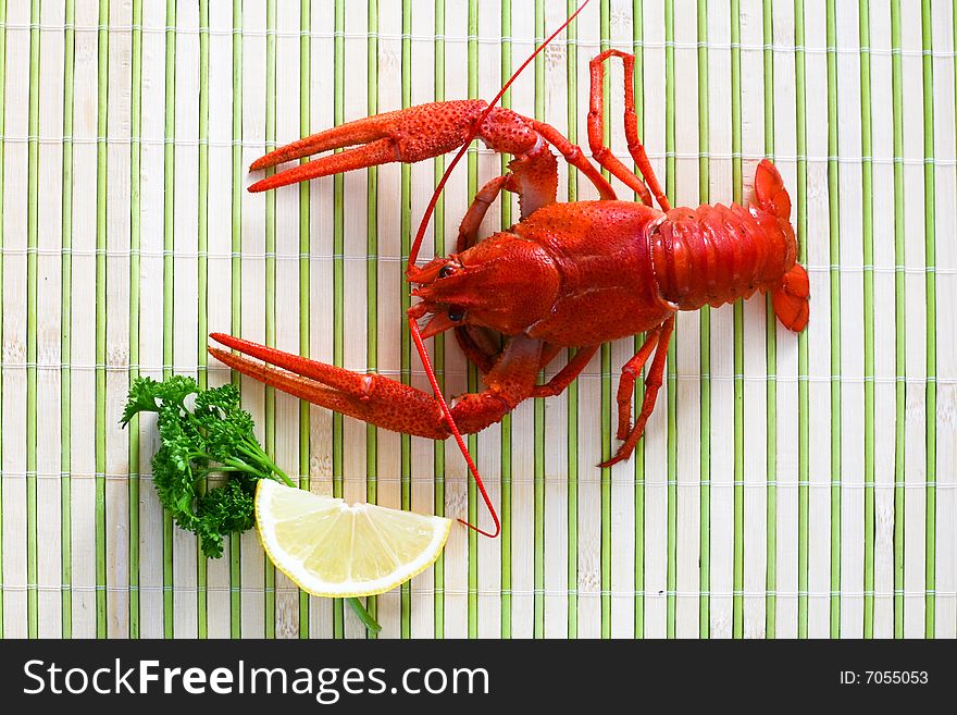 An image of Hot boiled crayfish. An image of Hot boiled crayfish