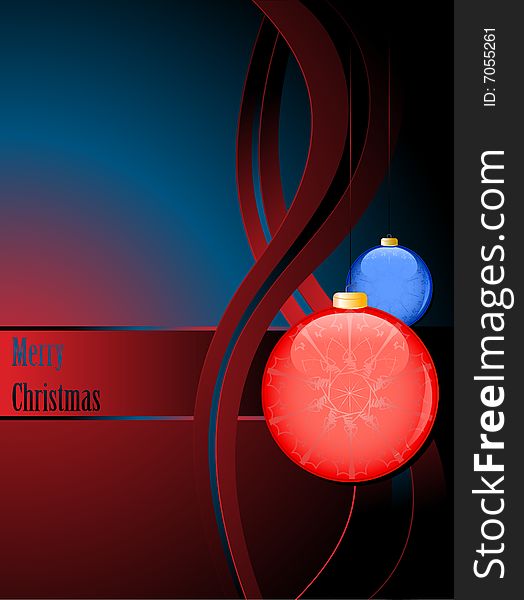 Christmas background illustration with balls. Christmas background illustration with balls