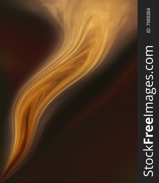 An illustration of a curvy stylized flame on a dark background. An illustration of a curvy stylized flame on a dark background