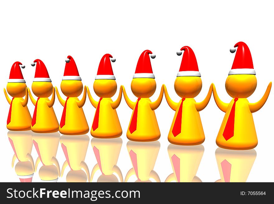Business santa army isolated on the white background