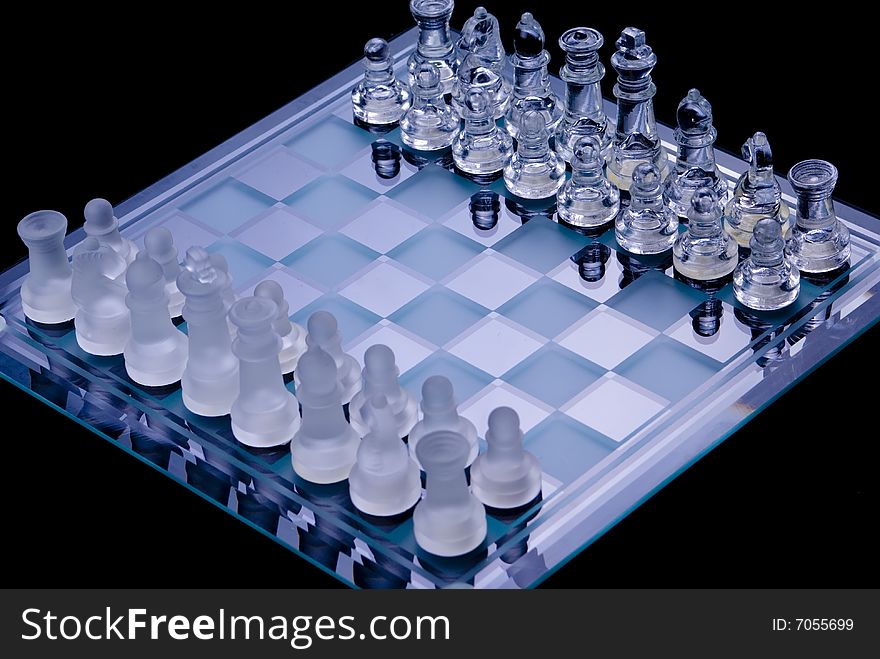 A shot of a chessboard ready to play. A shot of a chessboard ready to play