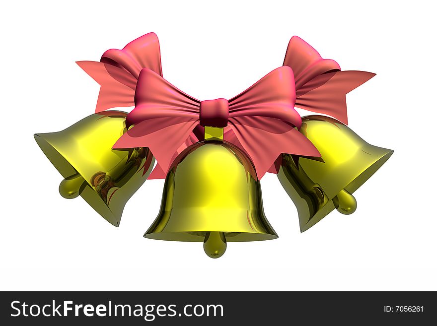 Christmas bells isolated in white background