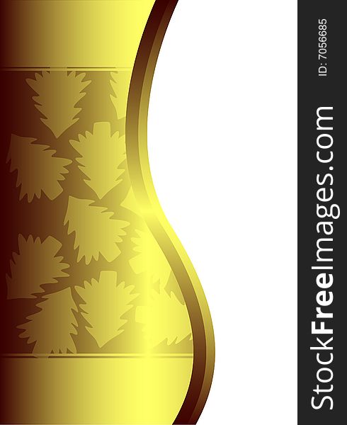 Golden Background With Christmas Trees