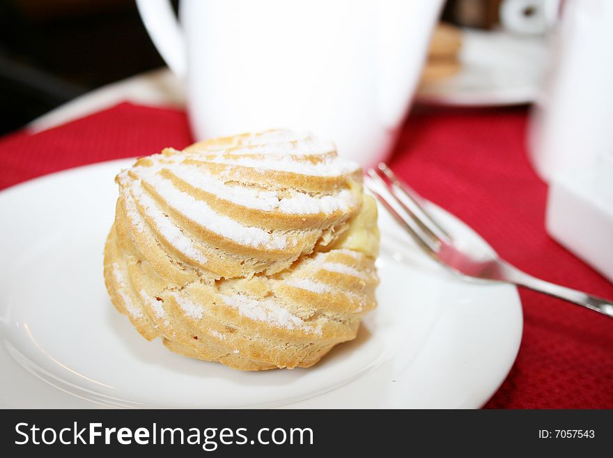 Cup of tea and scalded cake