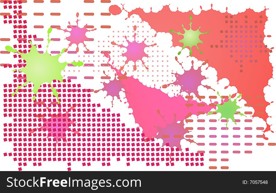 Colorful  spotted grunge background of triangles and blobs. Colorful  spotted grunge background of triangles and blobs