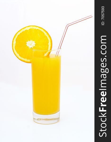 Orange juice white background - isolated