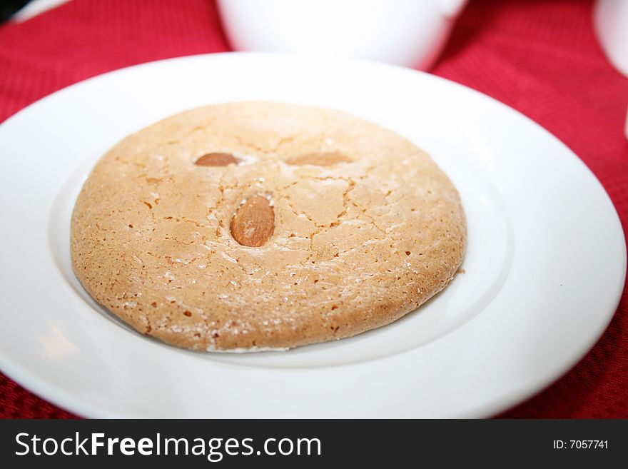 Cup of tea and almond cake