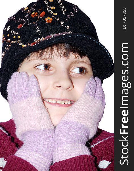 Funny fashion child in hat. Funny fashion child in hat