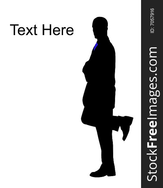 Young businessman standing on one leg with white background