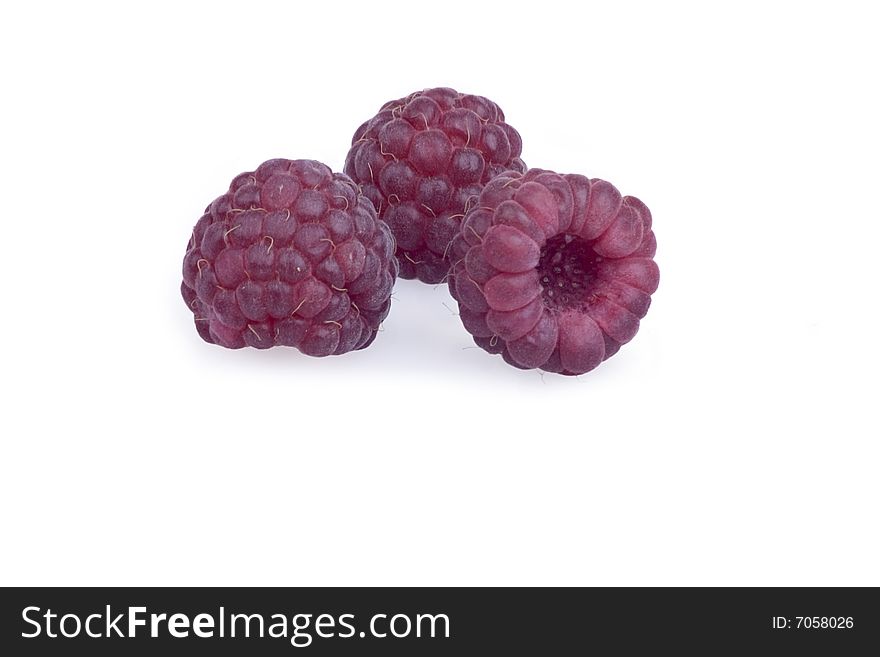 Fresh raspberry in white background