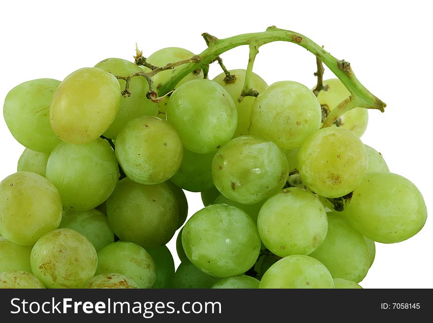 Isolated bunch of green grapes