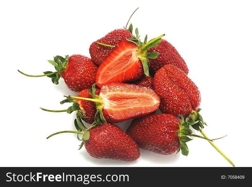 Few appetizing strawberry for background desktop