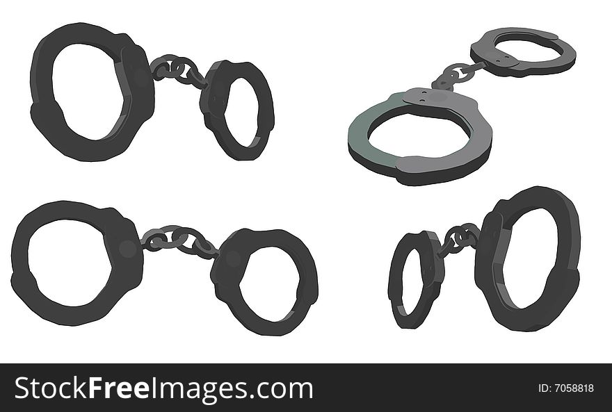 Vector illustration of Handcuff with background