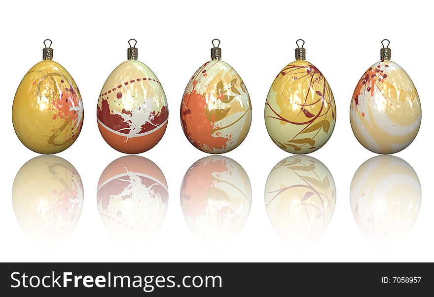 Christmas balls on a white background