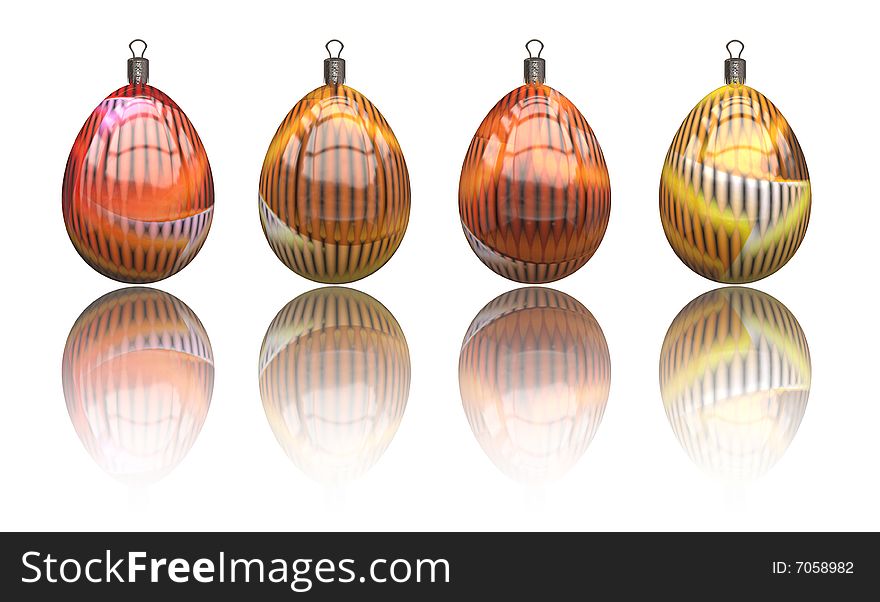 Christmas balls on a white background