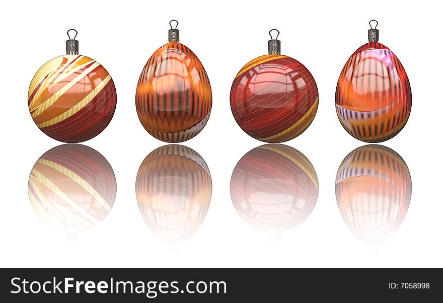 Christmas balls on a white background