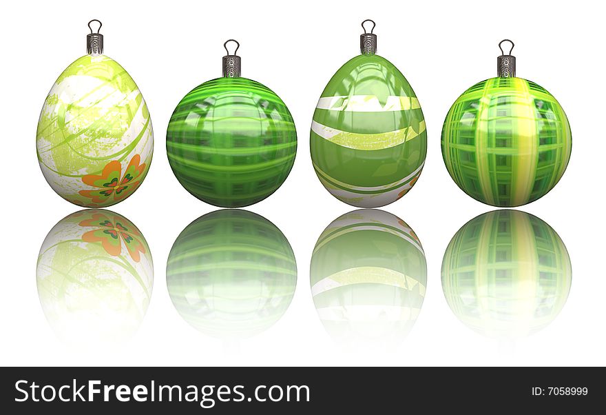 Christmas balls on a white background
