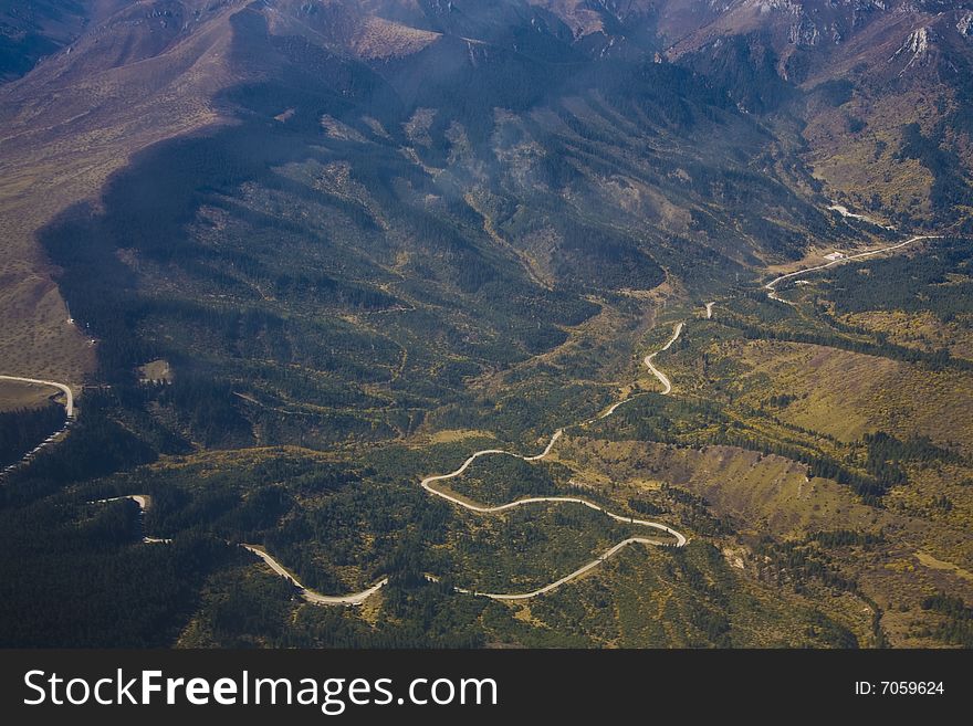 Road in mountains in the southwest of china