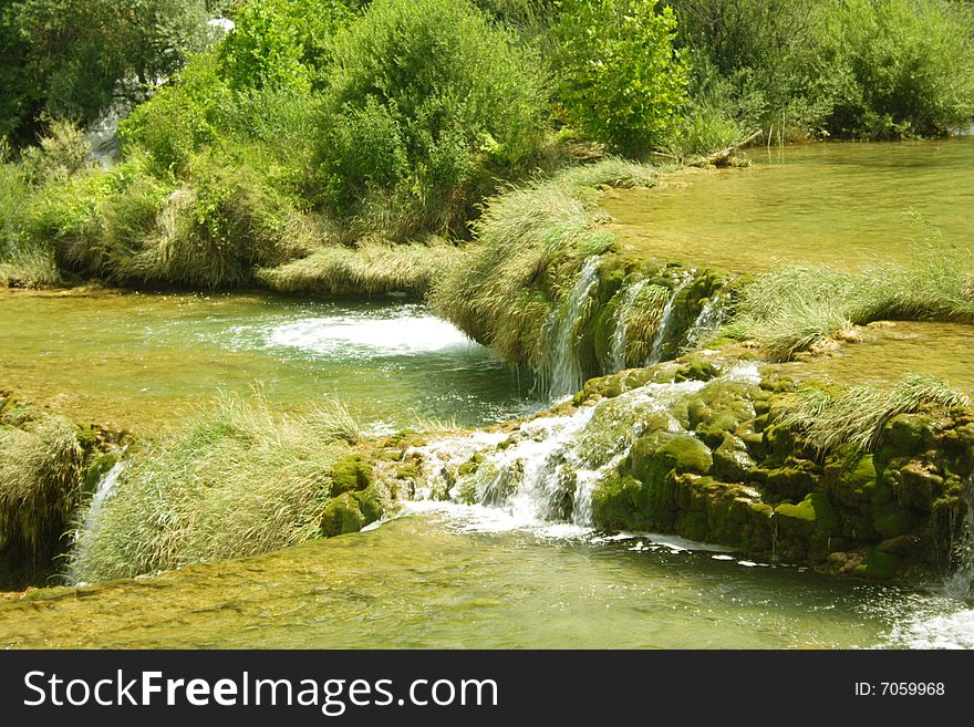 Green river in KRKA National Park, Croatia