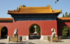 Chinese Ancient Building With Stone Lion Stock Image Chinese Ancient Building With Stone Lion Stock Image