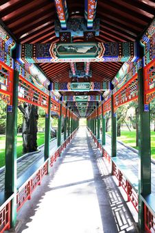 Corridor With Chinese Ancient Style Stock Image Corridor With Chinese Ancient Style Stock Image