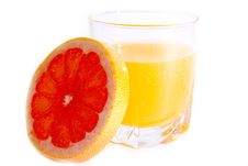Slice Of Pink Grapefruit And Juice Stock Images Slice Of Pink Grapefruit And Juice Stock Images