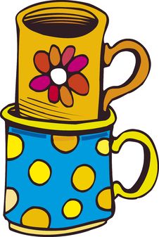 Funny Cups Royalty Free Stock Photo Funny Cups Royalty Free Stock Photo