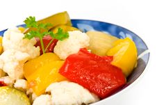 Mixed Salad With Bell Pepper,eggplant,cauliflower Stock Photos Mixed Salad With Bell Pepper,eggplant,cauliflower Stock Photos