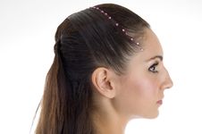 Close Up Of Beautiful Hairstyle Of Girl Stock Photography