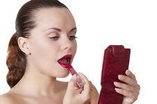 Girl With Red Lipstick Stock Photos Girl With Red Lipstick Stock Photos