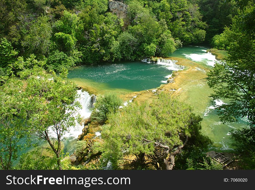 Green river in KRKA National Park, Croatia