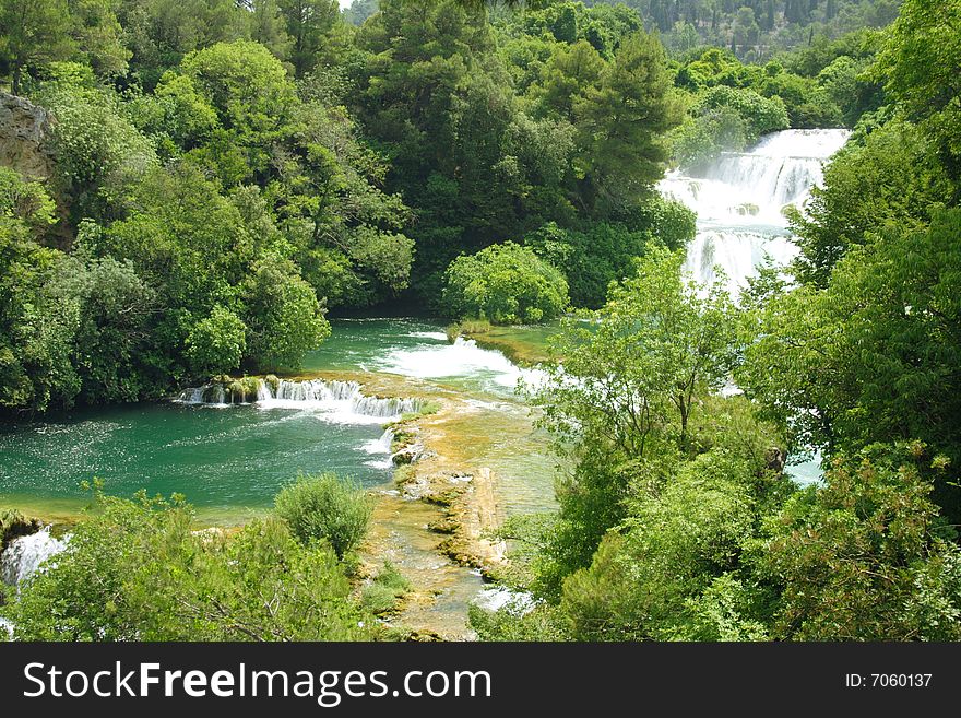 Green river in KRKA National Park, Croatia