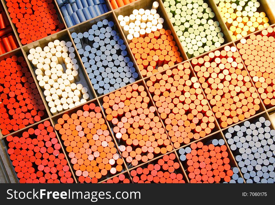 Colorful picture of cylindrical magnets