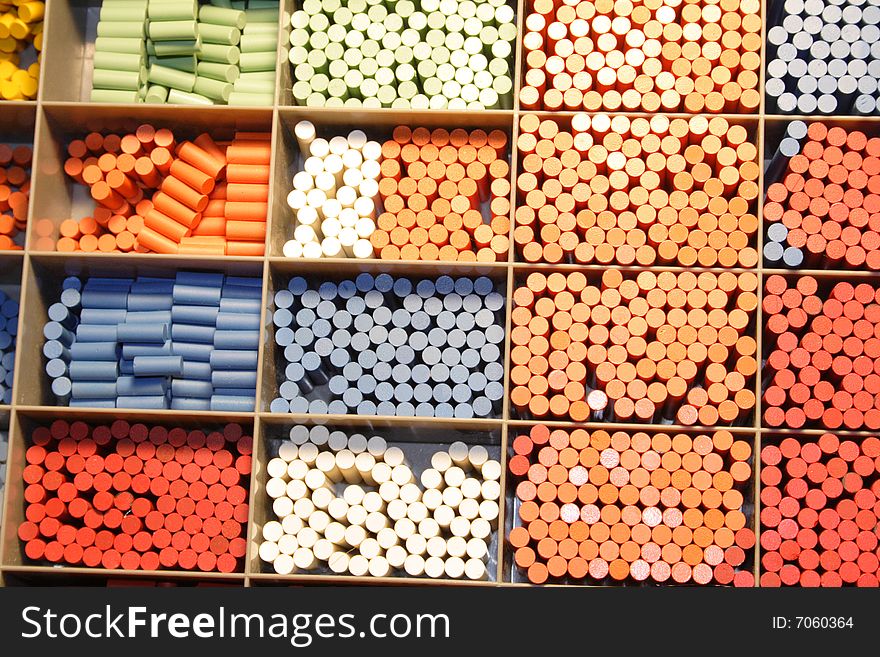 Colorful picture of cylindrical magnets