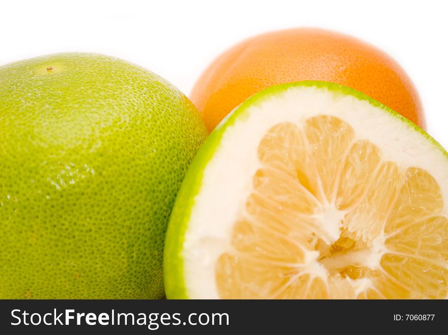 Citrus Fruits - red and green grapefruits