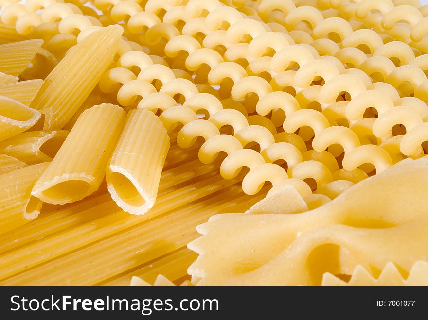 Raw delicious spaghetti pasta mix