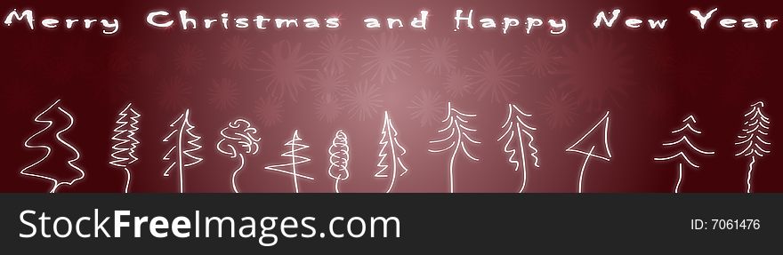 Illustrated  Christmas theme with text area, dark red tone. Illustrated  Christmas theme with text area, dark red tone.