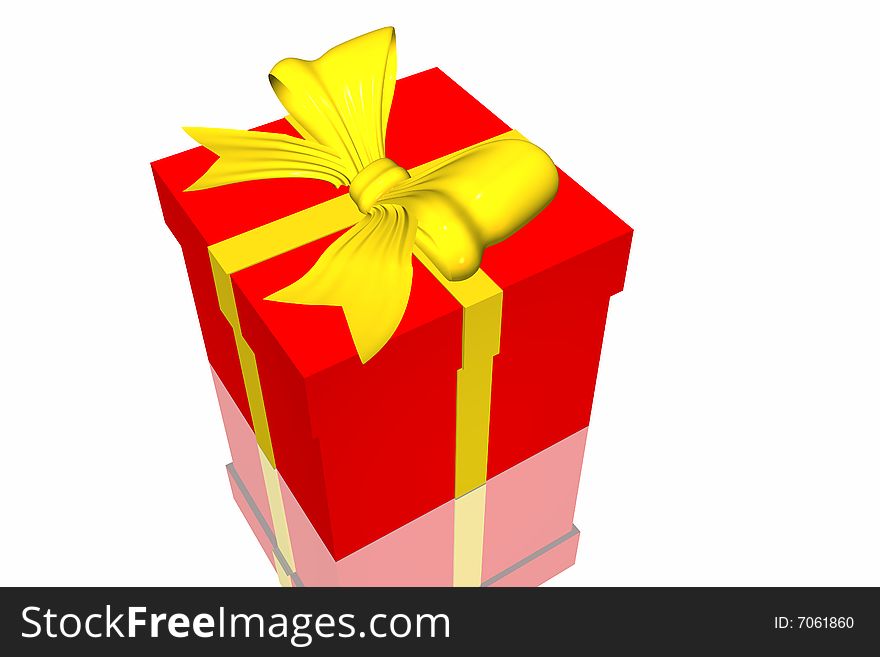 Gift box isolated on the white background