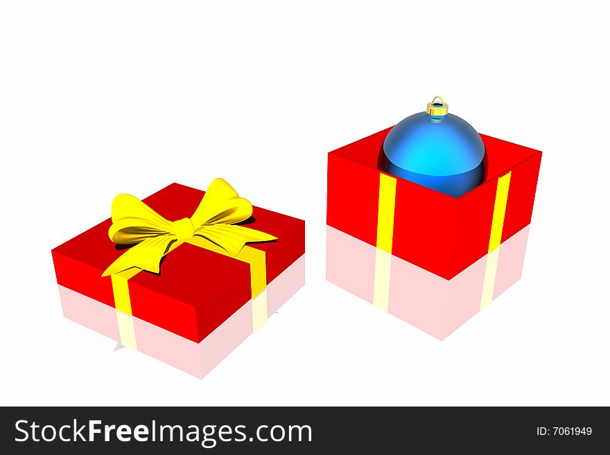 Gift box isolated on the white background