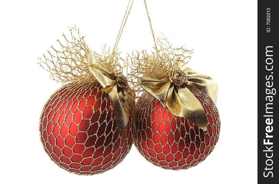 Christmas Decoration - Two Balls Isolated On White