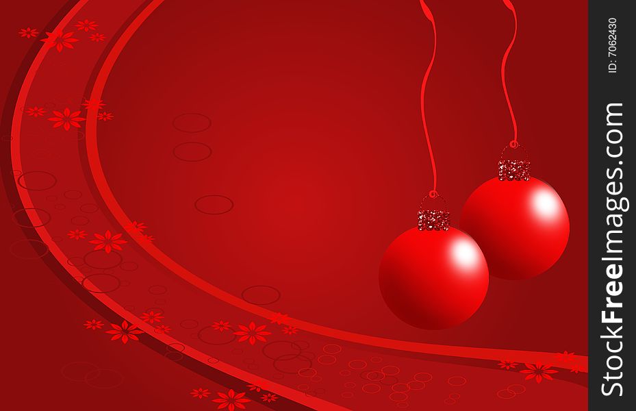 Christmas red ornaments illustration