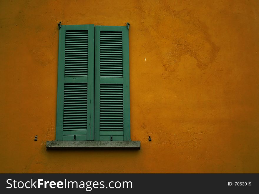 Detail view of some shutters on a mediterranean house.